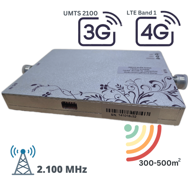  Amplificator 3G, banda 2100 MHZ, acoperire 300-500mp. Pentru 3G+,  LTE Banda#1