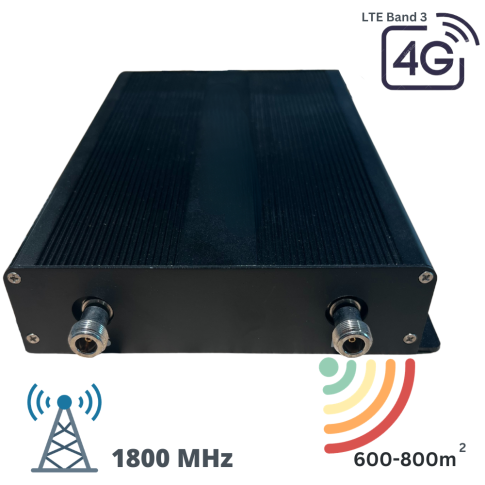  Amplificator 4G, 1800MHZ - LTE Banda 3, acoperire 600-800mp, castig 65db UL / 70db DL