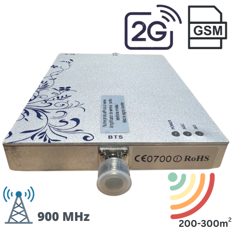  Amplificator GSM, banda 900 MHZ, acoperire 200-300mp. Pentru voce, EDGE, UMTS900